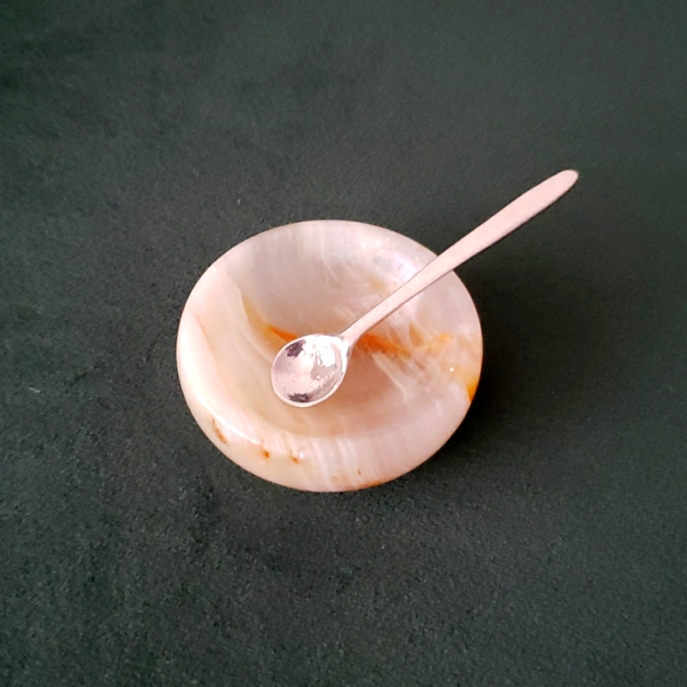 Onyx Salt Cellar and Spoon